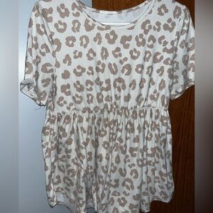 Leopard Print Maternity Short Sleeve Top